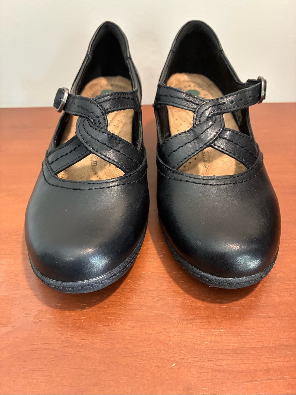 Earth Origins Melody Black Leather Mary Jane Pumps Women's Size 6 - Picture 5 of 13